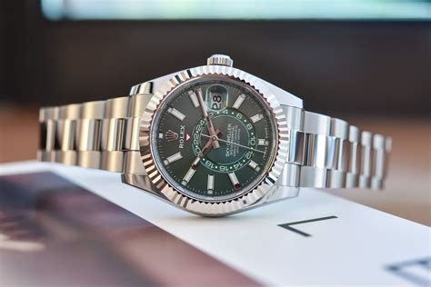 rolex sky-dweller green price|rolex sky dweller price used.